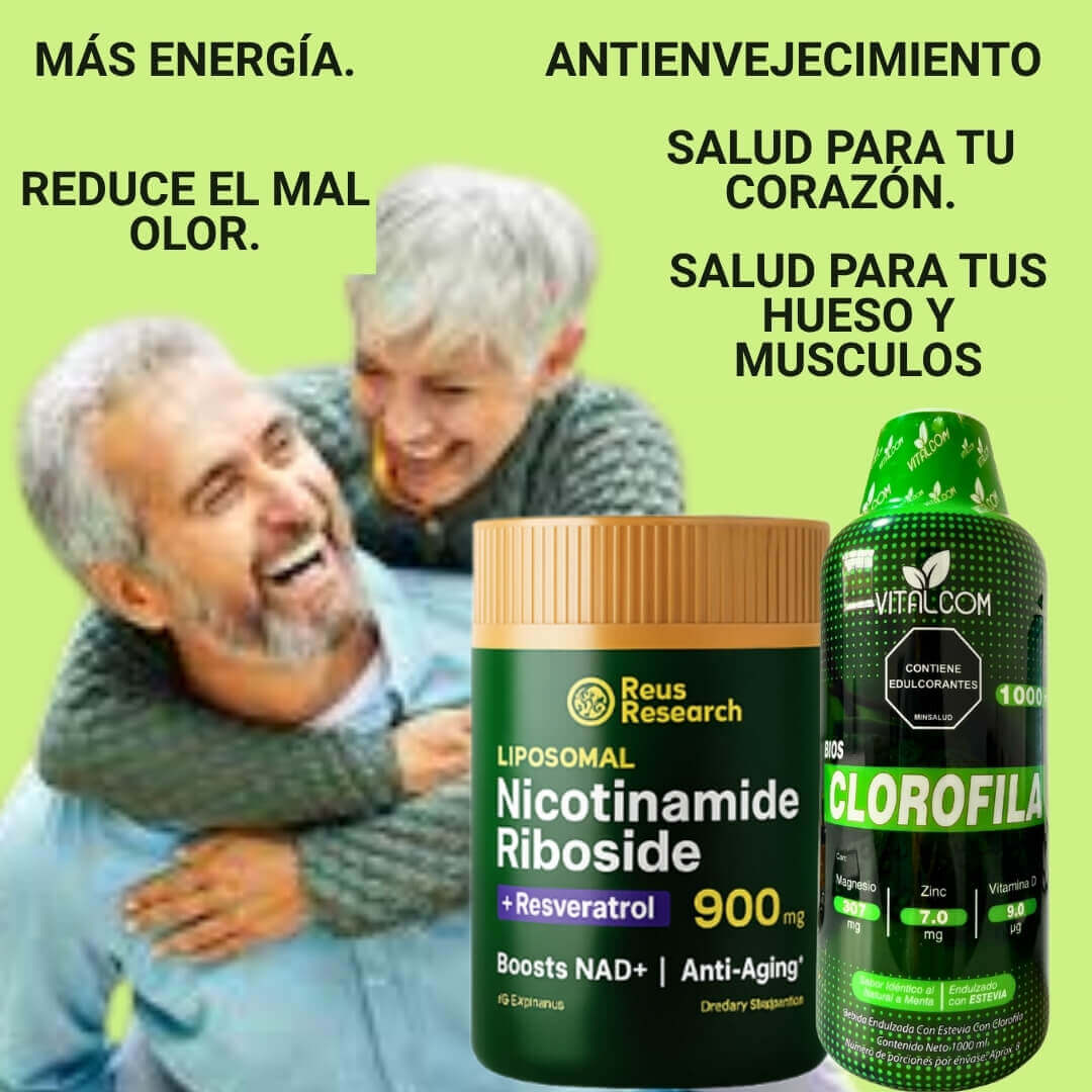 LIPOSOMAL NAD+ RESVERATROL Y CLOROFILA LIQUIDA.