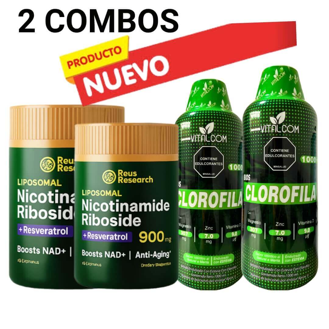 LIPOSOMAL NAD+ RESVERATROL Y CLOROFILA LIQUIDA.