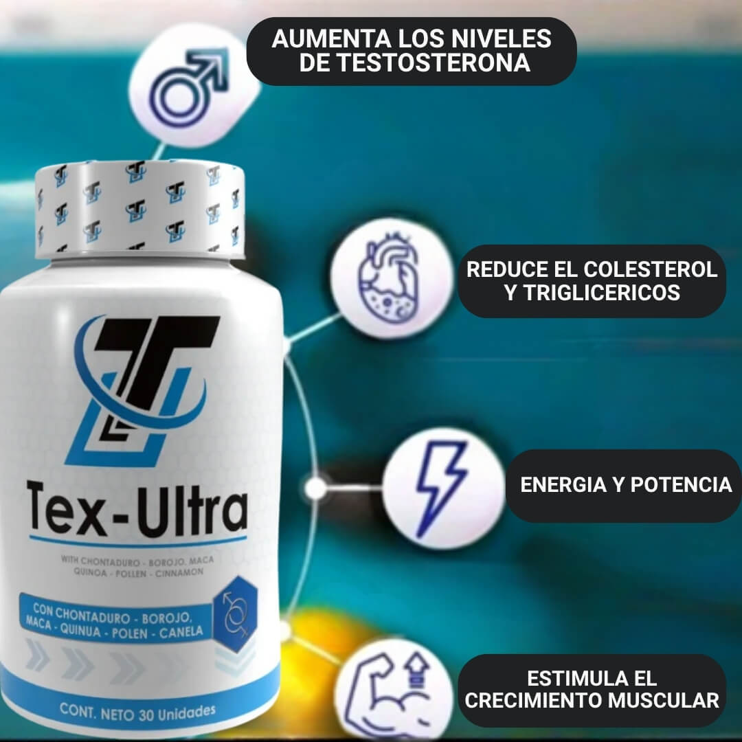 TEX-ULTRA®. SE UN TORO EN LA CAMA Y EN EL GYM + POTENCIA + ENERGIA.
