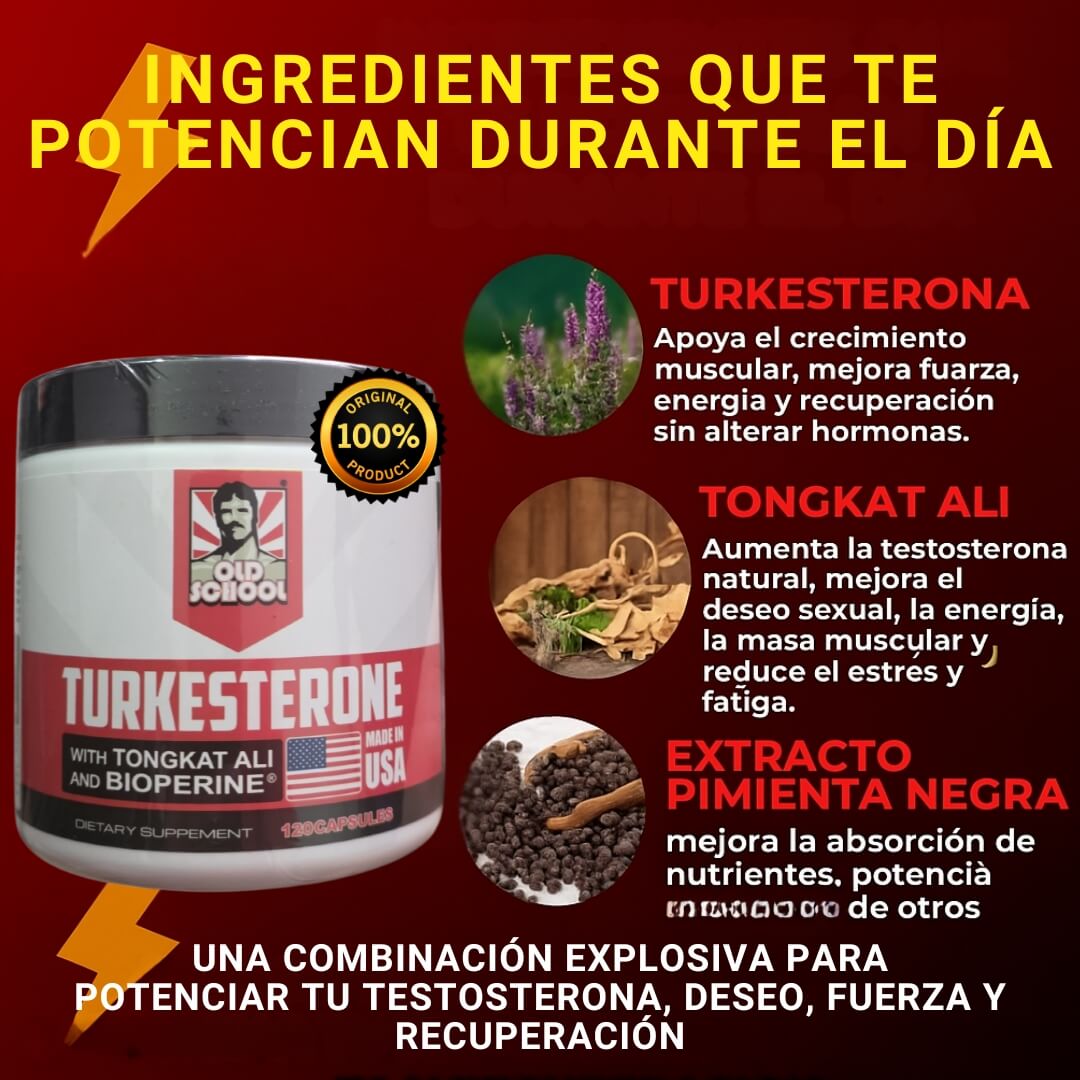 RECUPERA TU POTENCIA EN EL GYM Y EN LA CAMA CON TURKESTERONE.®
