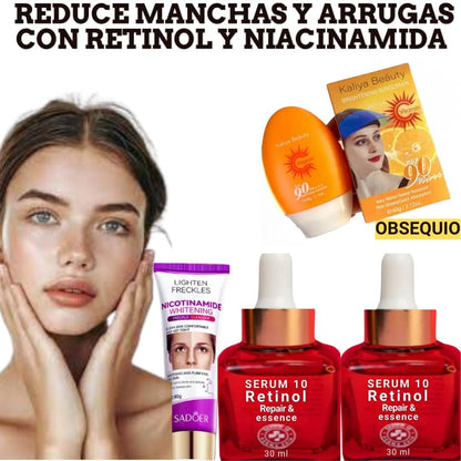 SERUM 10®️ LLEVA 2 RETINOL 1 JABÓN, MAS OBSEQUIO😍