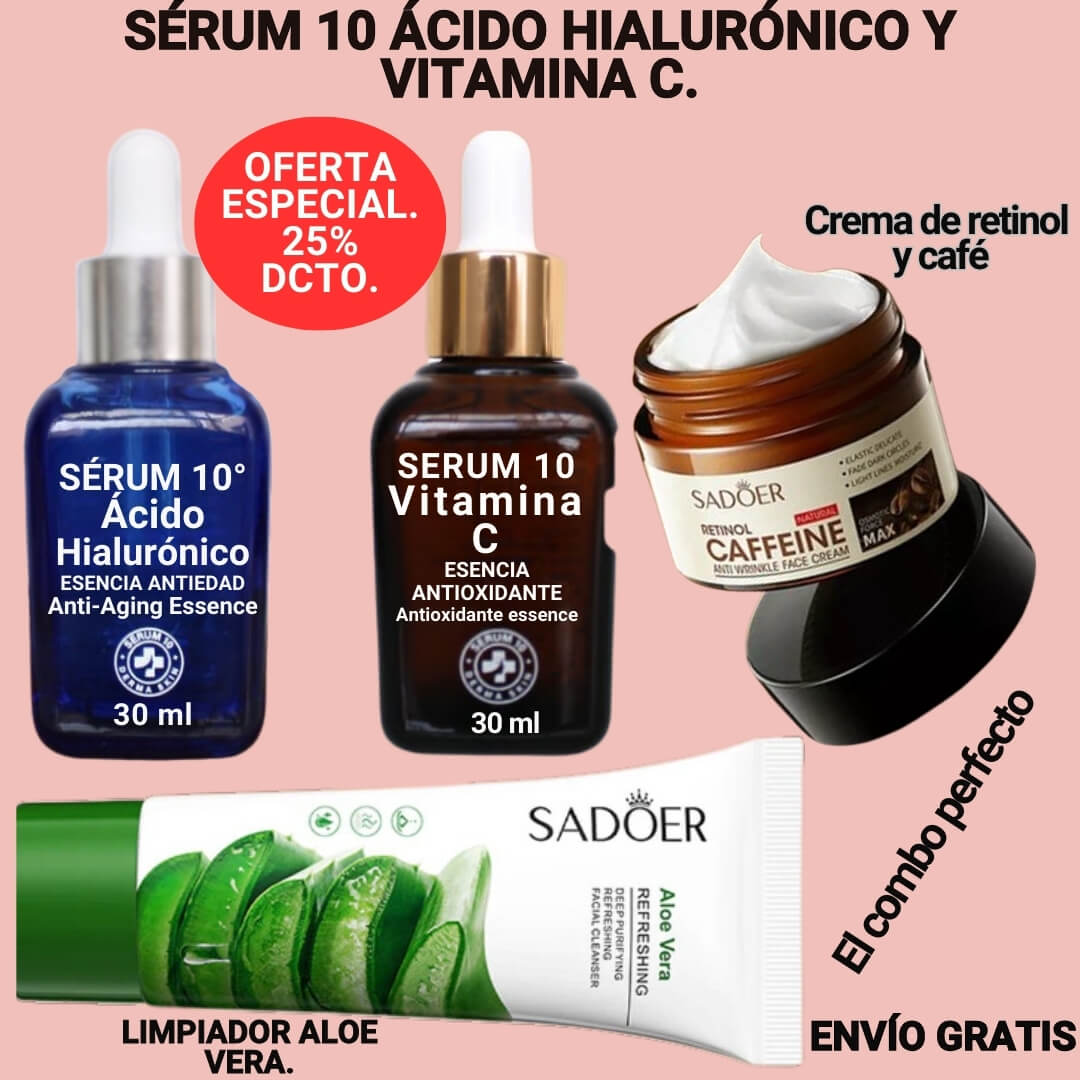 COMBO SERUM 1O®️ "CUIDA TU PIEL DE DIA Y NOCHE"