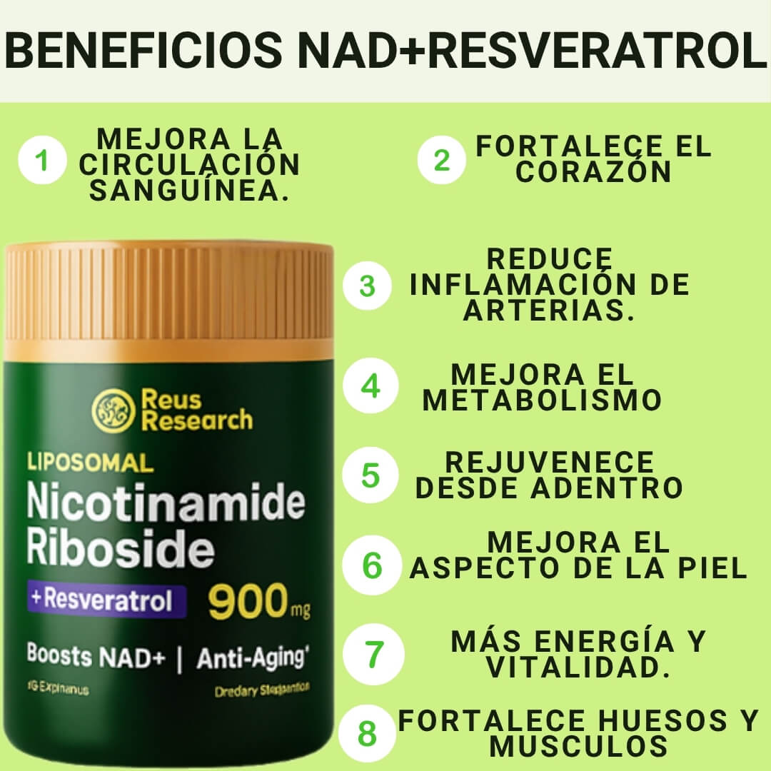 LIPOSOMAL NAD+ RESVERATROL Y CLOROFILA LIQUIDA.