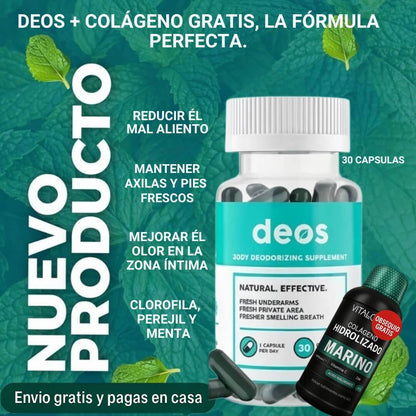 DEOS®️: ELIMINA EL MAL OLOR EN AXILAS, PIES, ALIENTO Y ZONA INTIMA. + COLÁGENO HIDROLIZADO GRATIS.