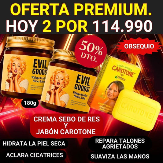 EVIL GOODS + JABON CAROTONE®️ EL COMBO QUE RENUEVA TU PIEL EN NAVIDAD.