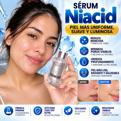 SÉRUM NIACID – PIEL MÁS FRESCA, SUAVE, JUVENIL Y SIN MANCHAS.