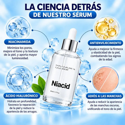 SÉRUM NIACID – PIEL MÁS FRESCA, SUAVE, JUVENIL Y SIN MANCHAS.