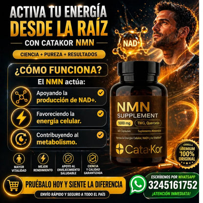 RECUPERA TU ENERGIA, VITALIDAD Y VERTE JOVEN CON NMN CATA-KOR