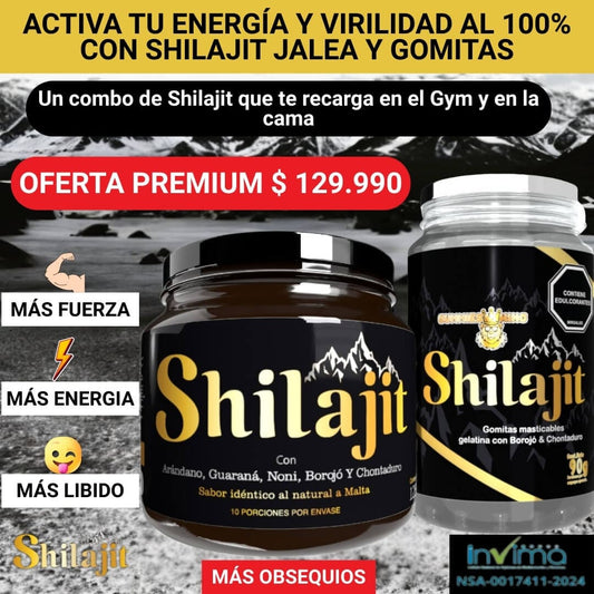 COMBO SHILAJIT® DEL GYM A LA CAMA. ENERGIA Y POTENCIA + OBSEQUIOS