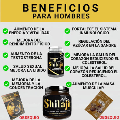 COMBO SHILAJIT® DEL GYM A LA CAMA. ENERGIA Y POTENCIA + OBSEQUIOS
