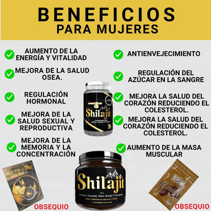 COMBO SHILAJIT® DEL GYM A LA CAMA. ENERGIA Y POTENCIA + OBSEQUIOS