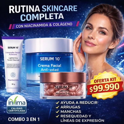 JABÓN DE NIACINAMIDA, CREMA COLAGENO Y CREMA DE VITAMINA D Y E.