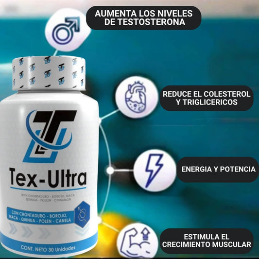 TEX-ULTRA®. SE UN TORO EN LA CAMA Y EN EL GYM + POTENCIA + ENERGIA.