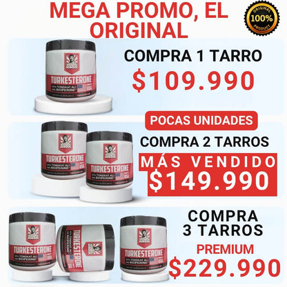 RECUPERA TU POTENCIA EN EL GYM Y EN LA CAMA CON TURKESTERONE.®