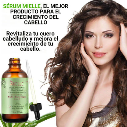 FORTALECE TU CABELLO 👩‍🦰CON SERUM MIELLE, CON BIOTINA, ROMERO Y MENTA.🌿